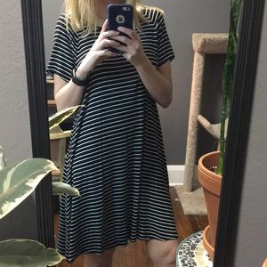 *2 for $20* Black and white striped swing dress